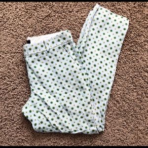 J.Crew Ankle Pants Light Blue Medallion Print Sz 4